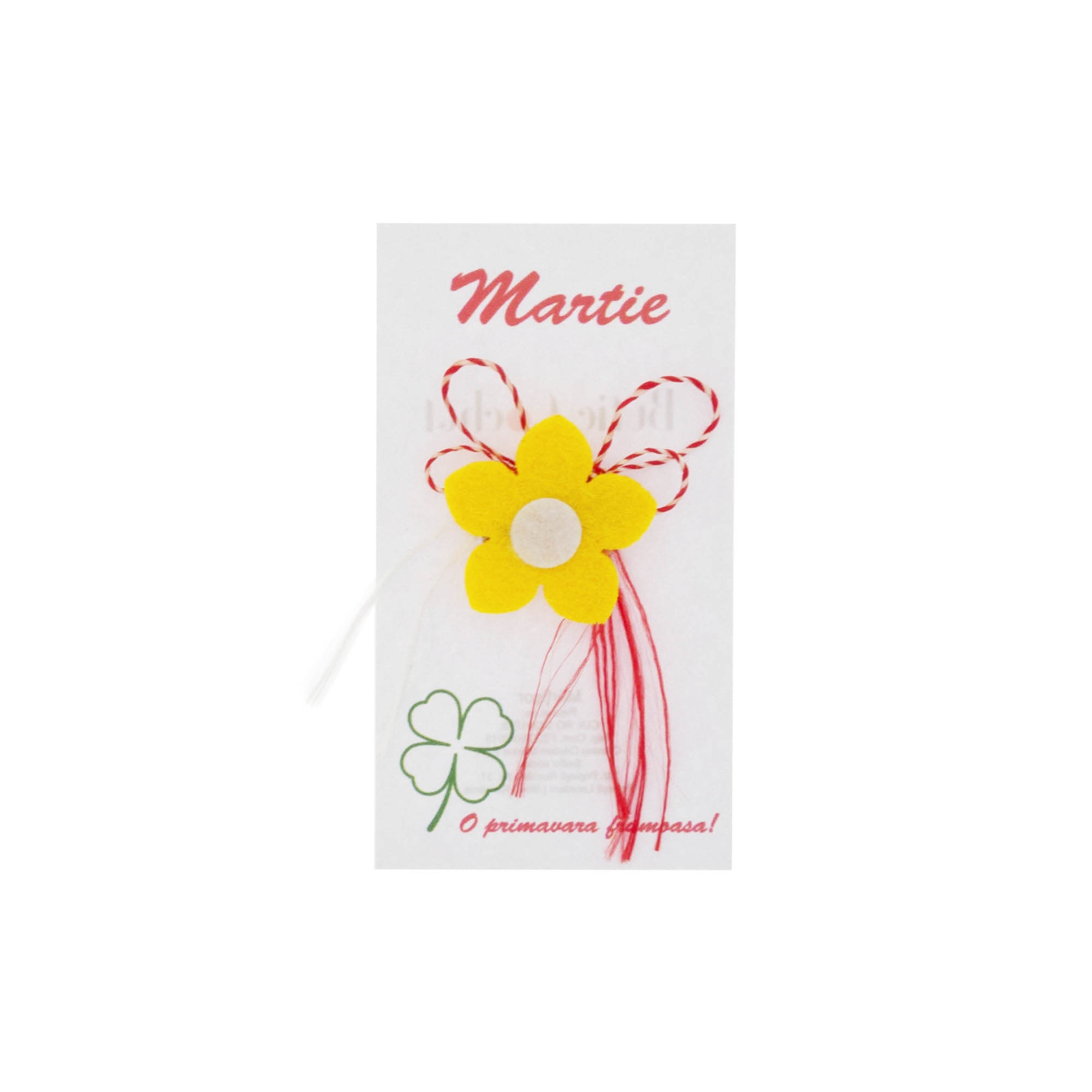 Martisor Brosa, Buticcochet, Narcisa, din fetru, Galben cu alb - MR495