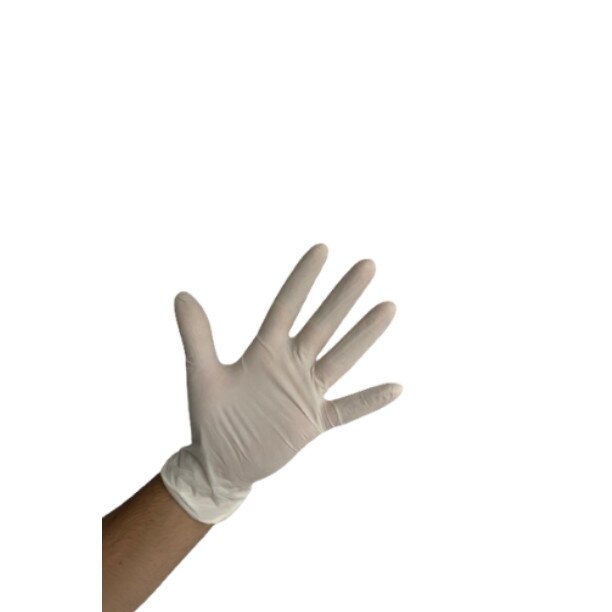Set 100 manusi latex nepudrate, de unica folosinta, albe - Marimea L