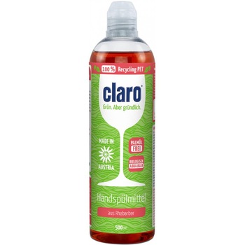 Detergent lichid ecologic pentru spalarea manuala a vaselor, cu rubarba, CLARO, 500ml Detergent lichid ecologic pentru spalarea manuala a vaselor, cu rubarba, CLARO, 500ml