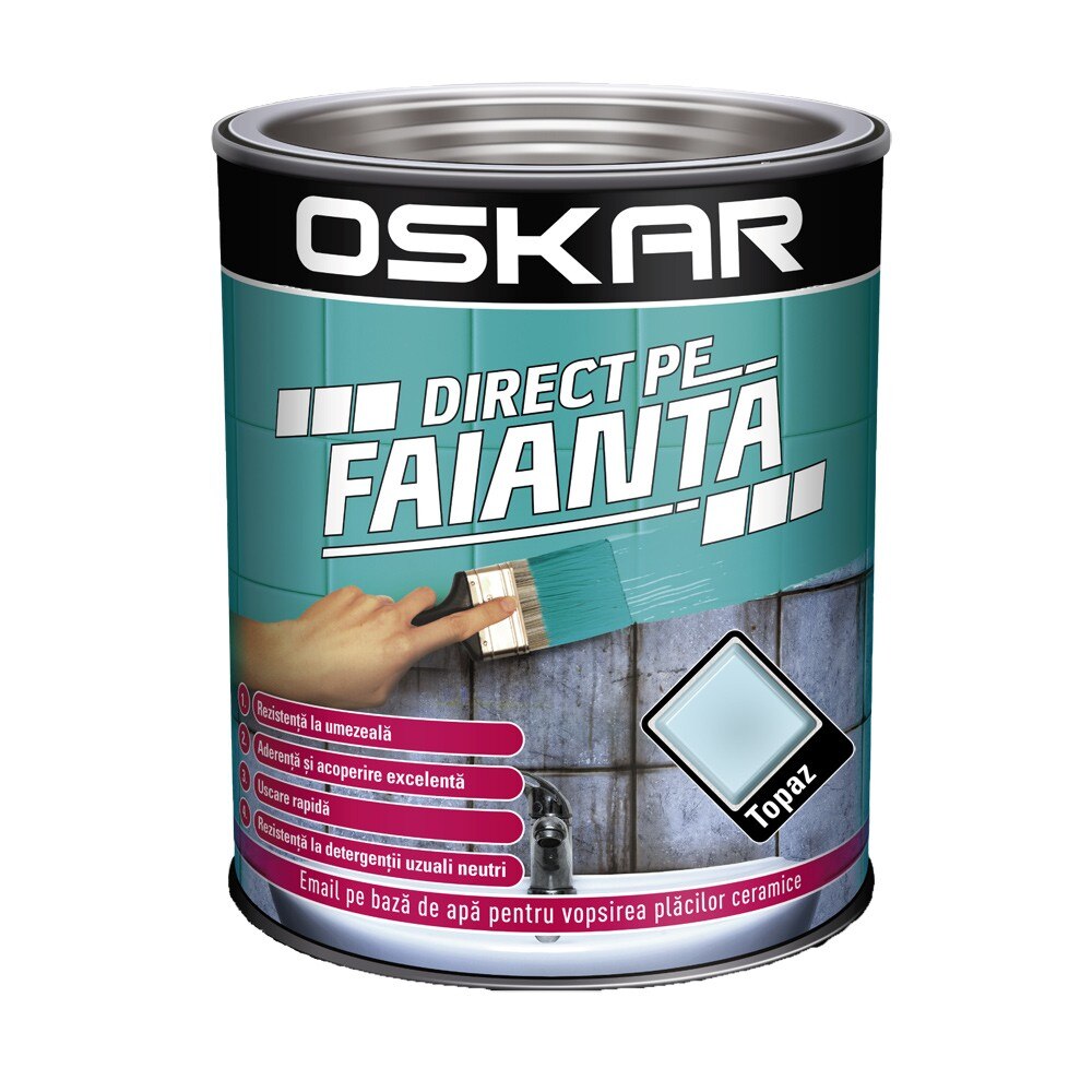 Vopsea Oskar Direct pe Faianta Bleu Topaz 0.6l