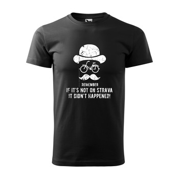 Tricou negru barbati, idee de cadou, pentru biciclisti, Remember its on Strava, marime XL