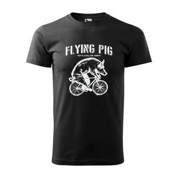 Tricou negru barbati, idee de cadou, pentru biciclisti, Flying Pig Pork Cycling Team, marime XS Tricou negru barbati, idee de cadou, pentru biciclisti, Flying Pig Pork Cycling Team, marime XS