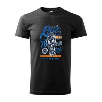 Tricou negru barbati, idee de cadou, pentru biciclisti, Bicycle Race 1978, marime 2XL