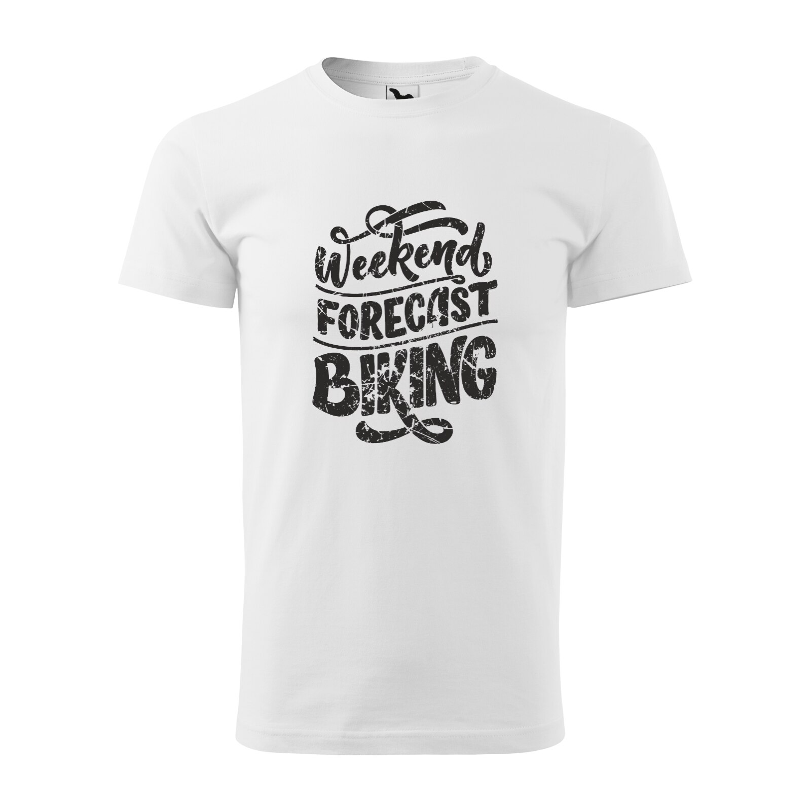 Tricou alb barbati, idee de cadou, pentru biciclisti, Weekend Forecast Biking, marime S