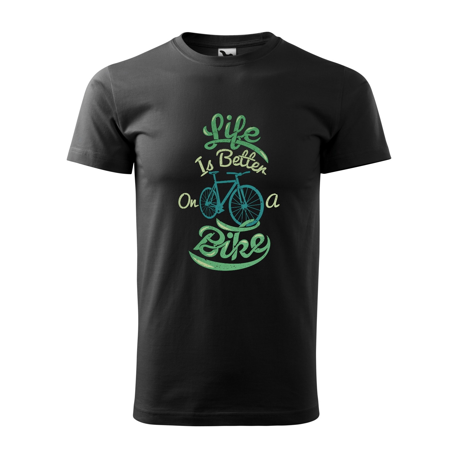 Tricou negru barbati, idee de cadou, pentru biciclisti, Life is Better on a Bike, marime 2XL