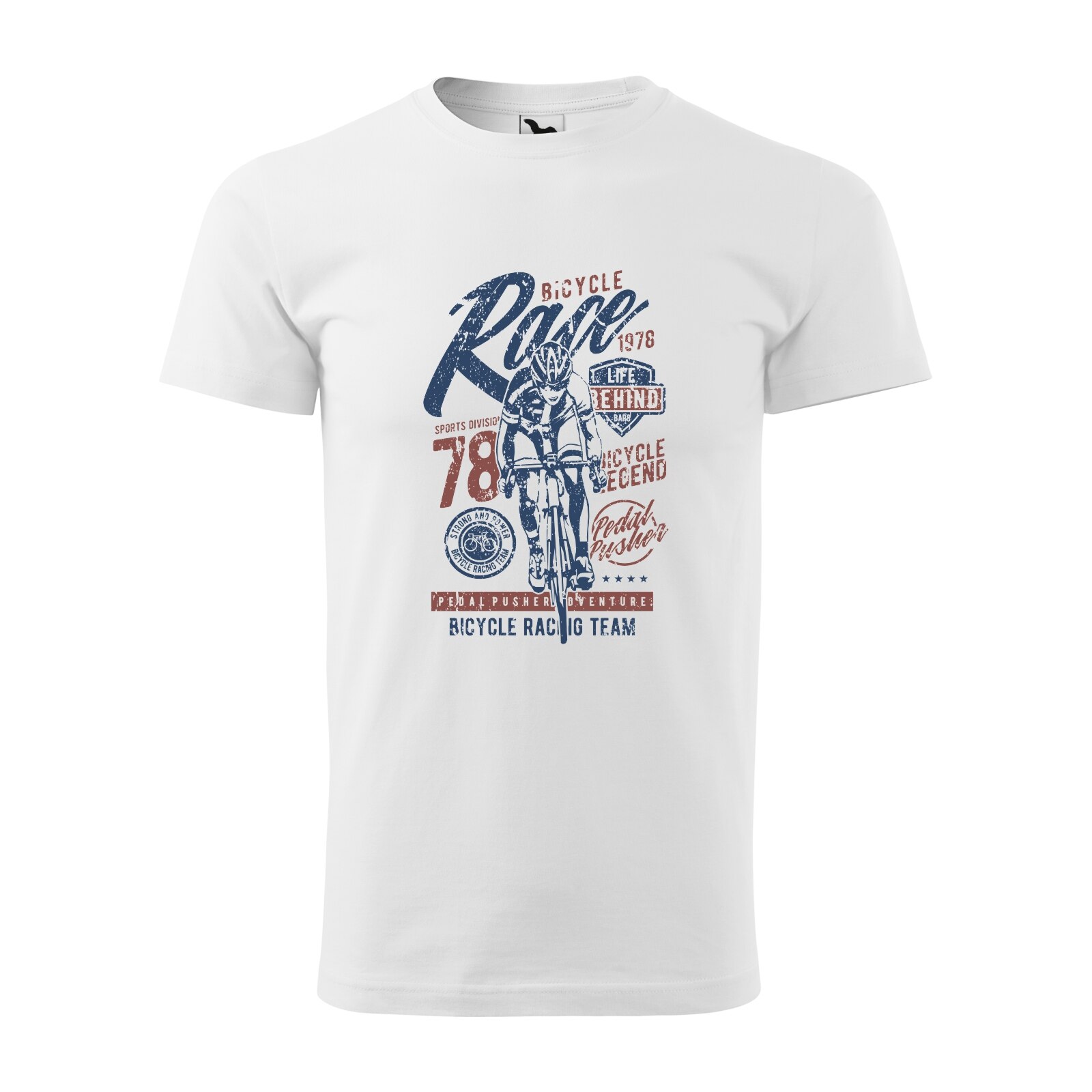 Tricou alb barbati, idee de cadou, pentru biciclisti, Bicycle Race 1978, marime M