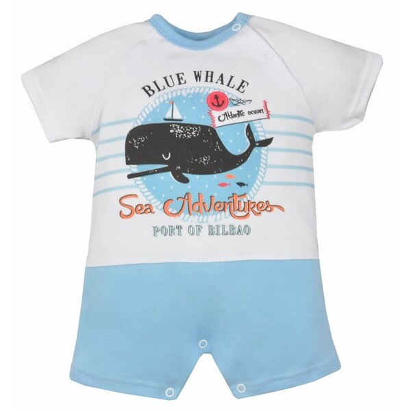 Salopeta de vara pentru baieti Koala Moby Dick 04-968AD1, Alb, 80 cm