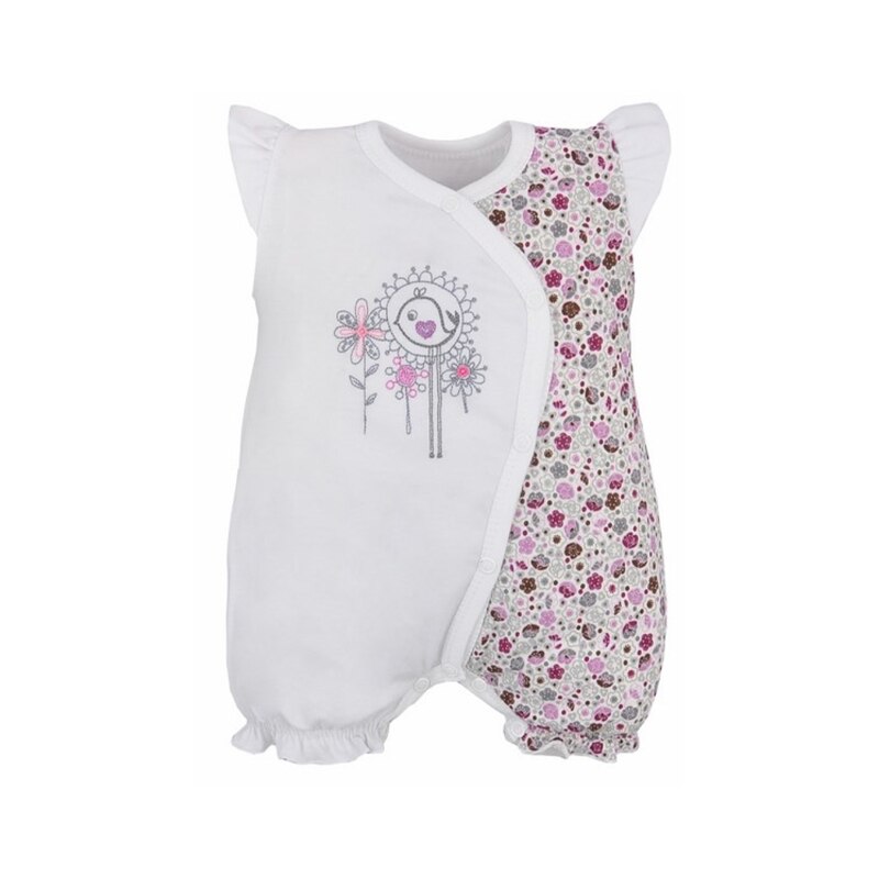 Salopeta de vara pentru fete Koala Blanka 2759A, Alb, 74 cm