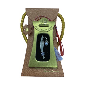 Martisor brosa Ghiocel cu Cristale, suflat cu aur 24k si snur - Rahel Martisor brosa Ghiocel cu Cristale, suflat cu aur 24k si snur - Rahel