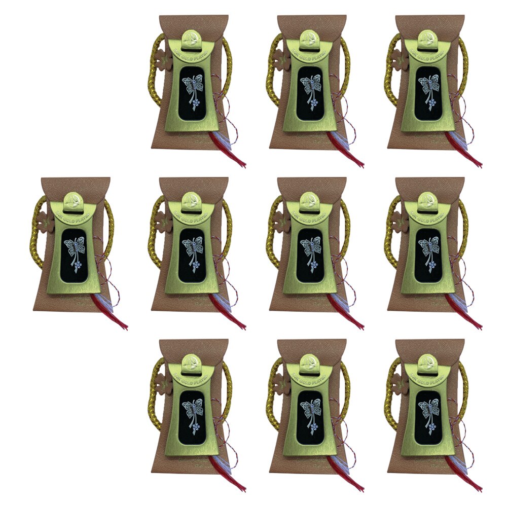 Set 10 Martisoare brosa Fluturas, Cristale si suflat cu aur 24k si snur - Rahel