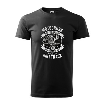 Tricou negru barbati, idee de cadou, pentru motociclisti enduro, Autentic Motocross Ride Hard Dirt Track, marime L Tricou negru barbati, idee de cadou, pentru motociclisti enduro, Autentic Motocross Ride Hard Dirt Track, marime L