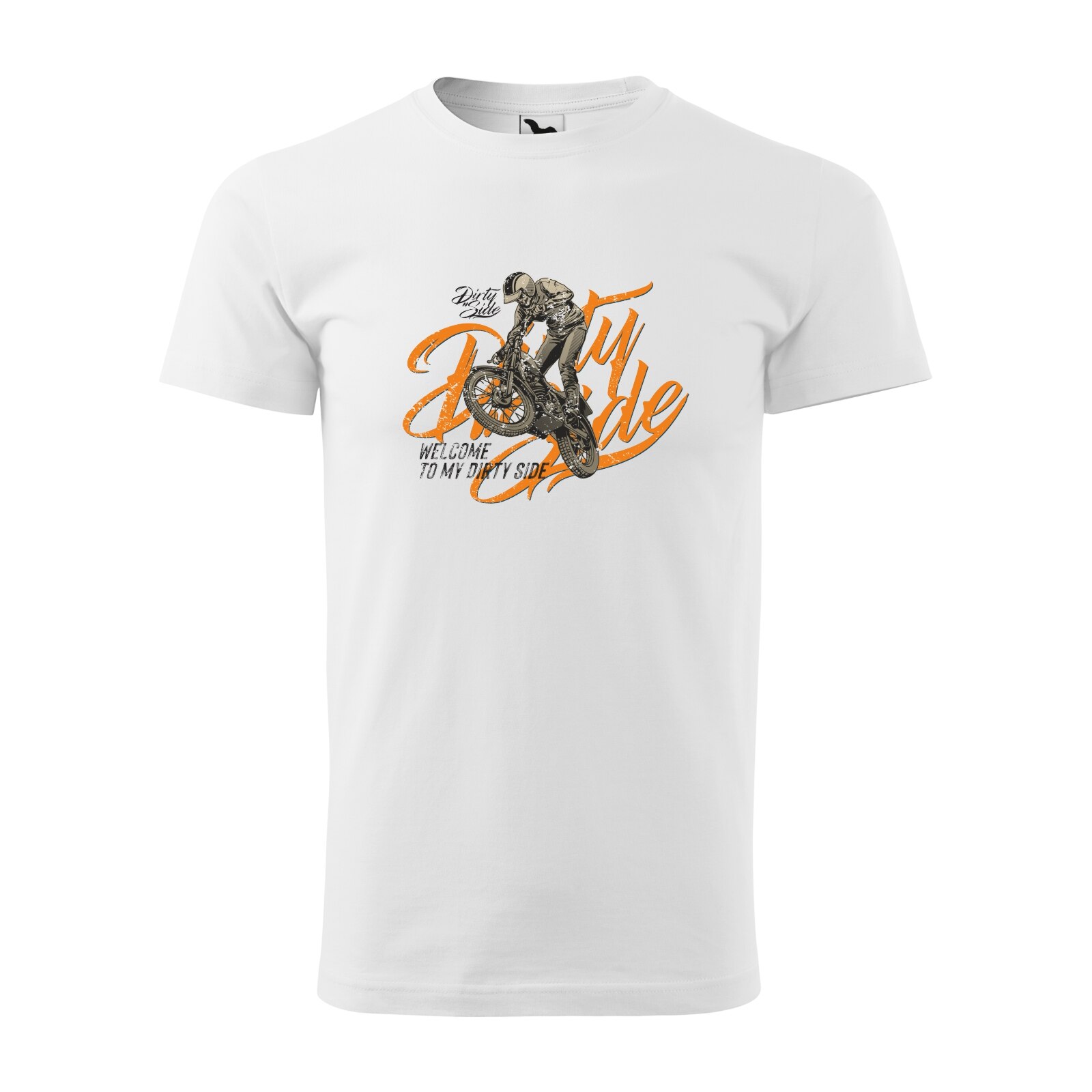 Tricou alb barbati, idee de cadou, pentru motociclisti enduro, Welcome to my Dirty Side, marime S