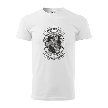 Tricou alb barbati, idee de cadou, pentru motociclisti enduro, Born to Ride Forced to Work, marime S Tricou alb barbati, idee de cadou, pentru motociclisti enduro, Born to Ride Forced to Work, marime S