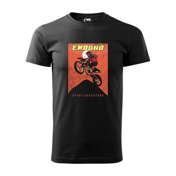 Tricou negru barbati, idee de cadou, pentru motociclisti enduro, Enduro Sport Adventure, marime XS