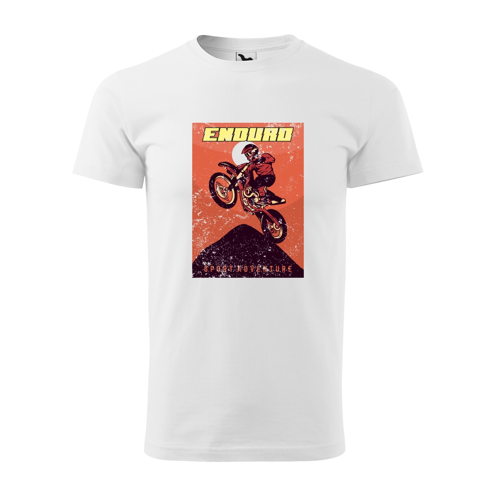Tricou alb barbati, idee de cadou, pentru motociclisti enduro, Enduro Sport Adventure, marime M
