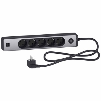 Prelungitor Schneider Unica SCH-ST945U1BA, cu intrerupator, 2xUSB 5V 2.4A, 5 prize, protectie copii, cablu 3x1.5mmp, 1.5m, Antracit/Aluminiu Prelungitor Schneider Unica SCH-ST945U1BA, cu intrerupator, 2xUSB 5V 2.4A, 5 prize, protectie copii, cablu 3x1.5mmp, 1.5m, Antracit/Aluminiu