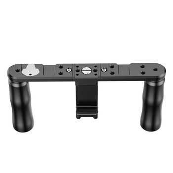 Stabilizator/ suport marca Apexel pentru filmare/vlogging cu telefonul mobil cu patina montare lampa si microfon, filet 1/4 montare trepied Stabilizator/ suport marca Apexel pentru filmare/vlogging cu telefonul mobil cu patina montare lampa si microfon, filet 1/4 montare trepied