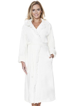 Halat dama, Luisa Moretti, LMS-2062, bambus/bumbac, crem Halat dama, Luisa Moretti, LMS-2062, bambus/bumbac, crem