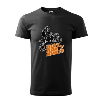 Tricou negru barbati, idee de cadou, pentru motociclisti enduro, Dirt Doesnt Hurt, marime 2XL