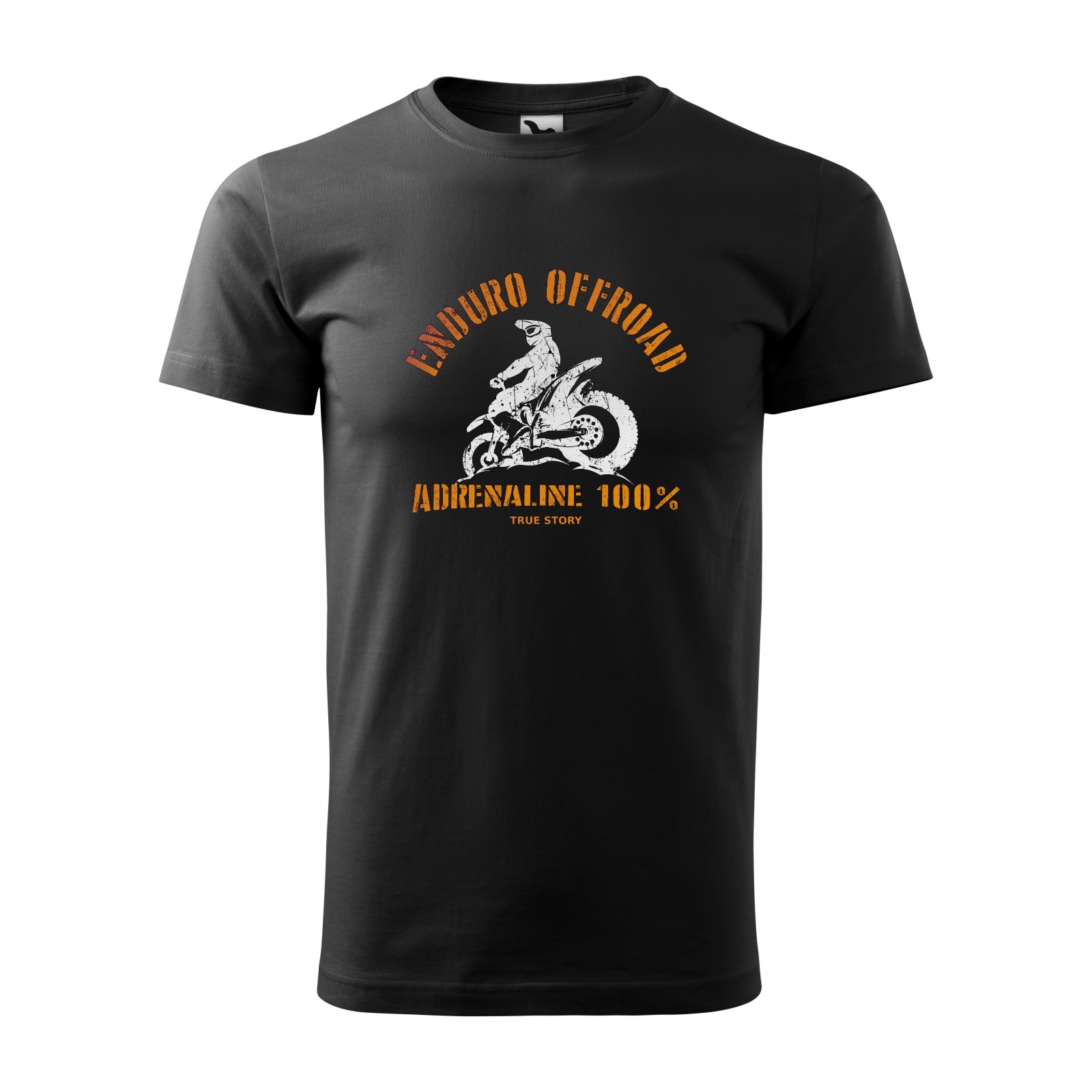 Tricou negru barbati, idee de cadou, pentru motociclisti enduro, Enduro Offroad Adrenaline, marime 2XL