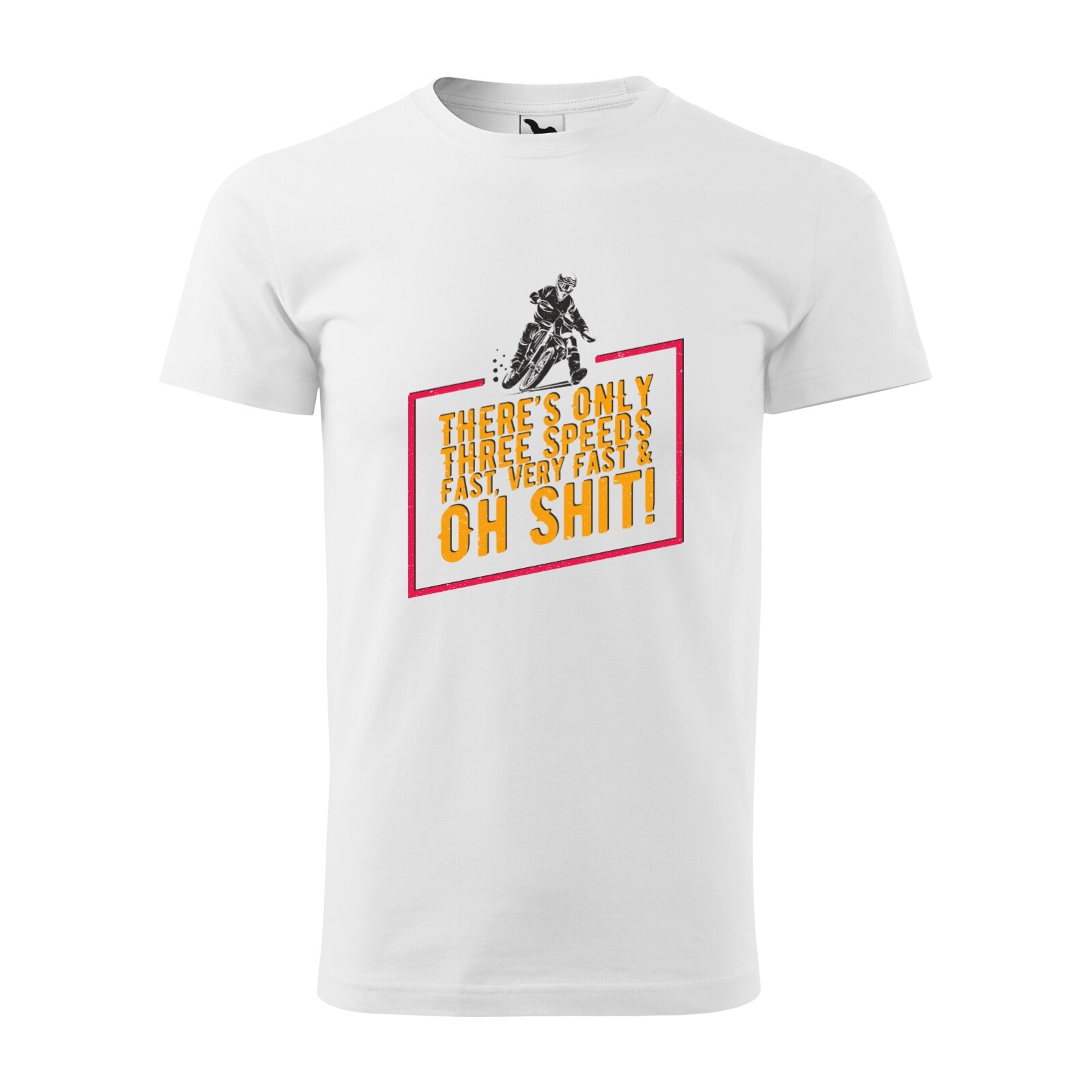 Tricou alb barbati, idee de cadou, pentru motociclisti enduro, There Are Only Three Speeds, marime M