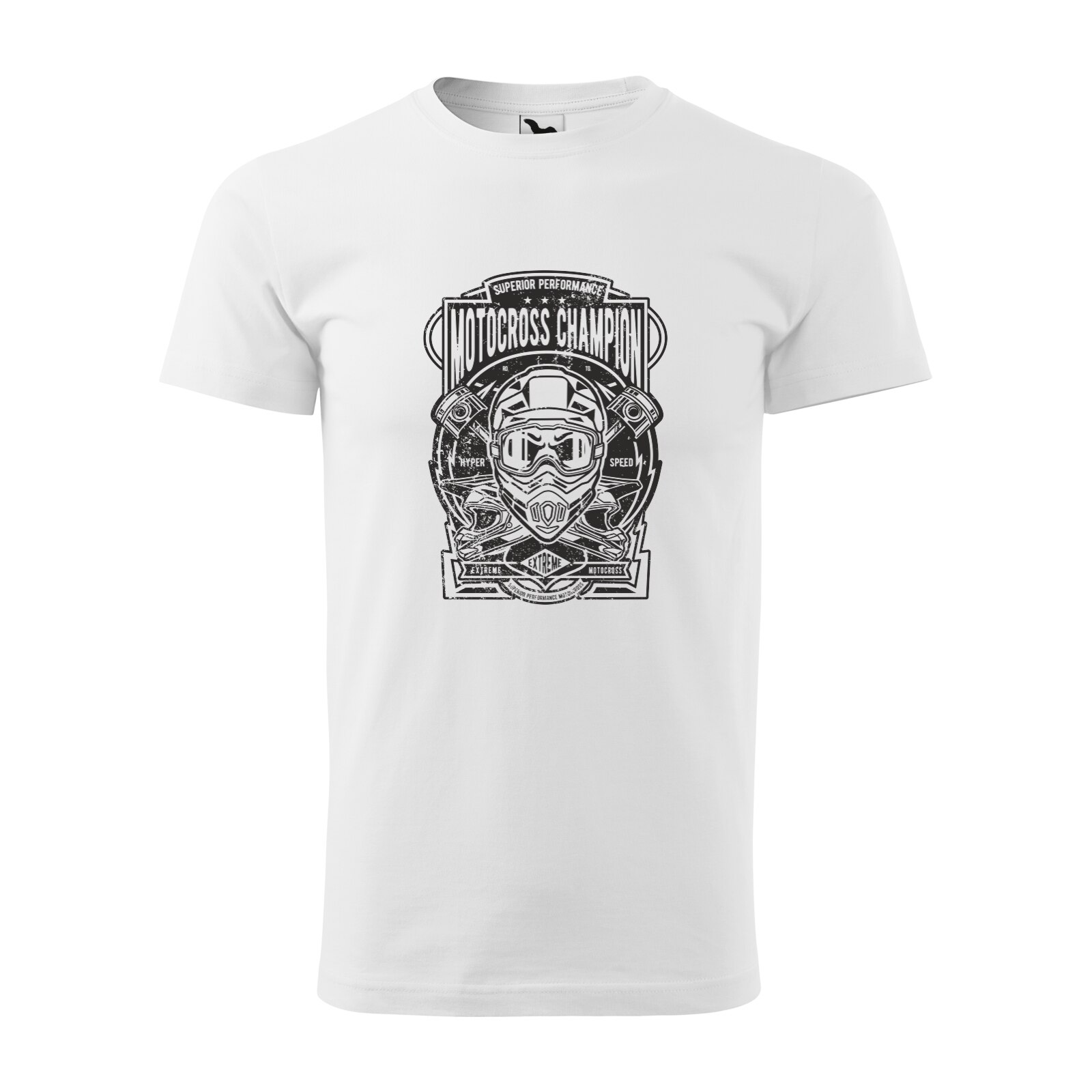 Tricou alb barbati, idee de cadou, pentru motociclisti enduro, Superior Performance Motocross, marime L