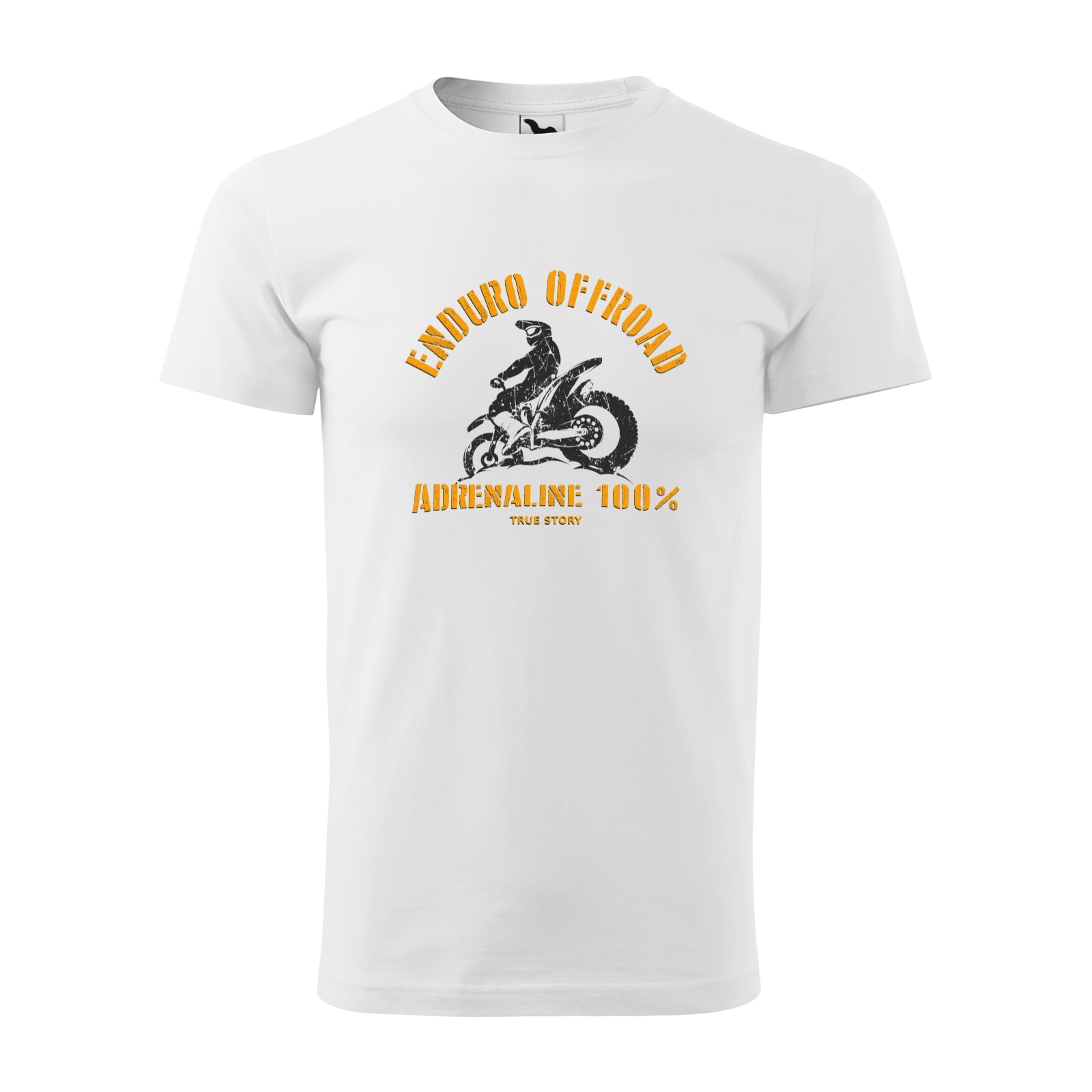 Tricou alb barbati, idee de cadou, pentru motociclisti enduro, Enduro Offroad Adrenaline, marime XS