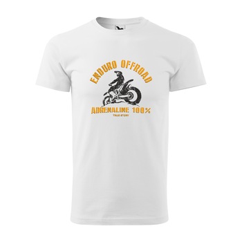 Tricou alb barbati, idee de cadou, pentru motociclisti enduro, Enduro Offroad Adrenaline, marime 2XL Tricou alb barbati, idee de cadou, pentru motociclisti enduro, Enduro Offroad Adrenaline, marime 2XL