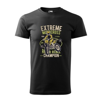 Tricou negru barbati, idee de cadou, pentru motociclisti enduro, Extreme Motocross Retro Rebel, marime XL