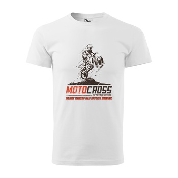 Tricou alb barbati, idee de cadou, pentru motociclisti enduro, Enduro Go Hard or Go Home, marime S
