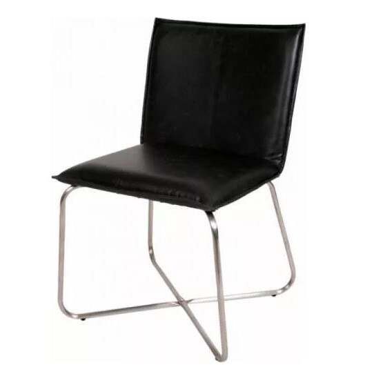 Scaun BUTIK Cross Vintage FL20430 Negru, 2 bucati