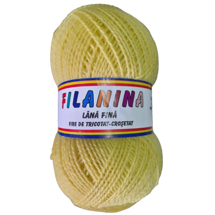 Fir tricotat, Filanina, Galben-verzui, Lana 100%, 400 m/100g