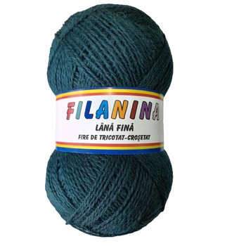 Fir tricotat, Filanina, Verde inchis, Lana 100%, 400 m/100g Fir tricotat, Filanina, Verde inchis, Lana 100%, 400 m/100g