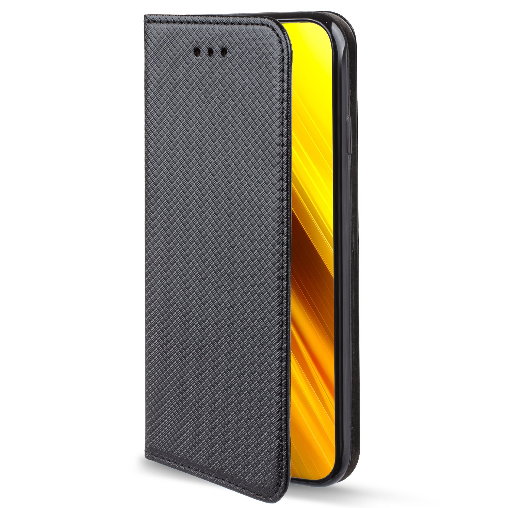 Калъф за телефон, Moozy, Flip On, за Xiaomi Poco X3 NFC, Черен ...