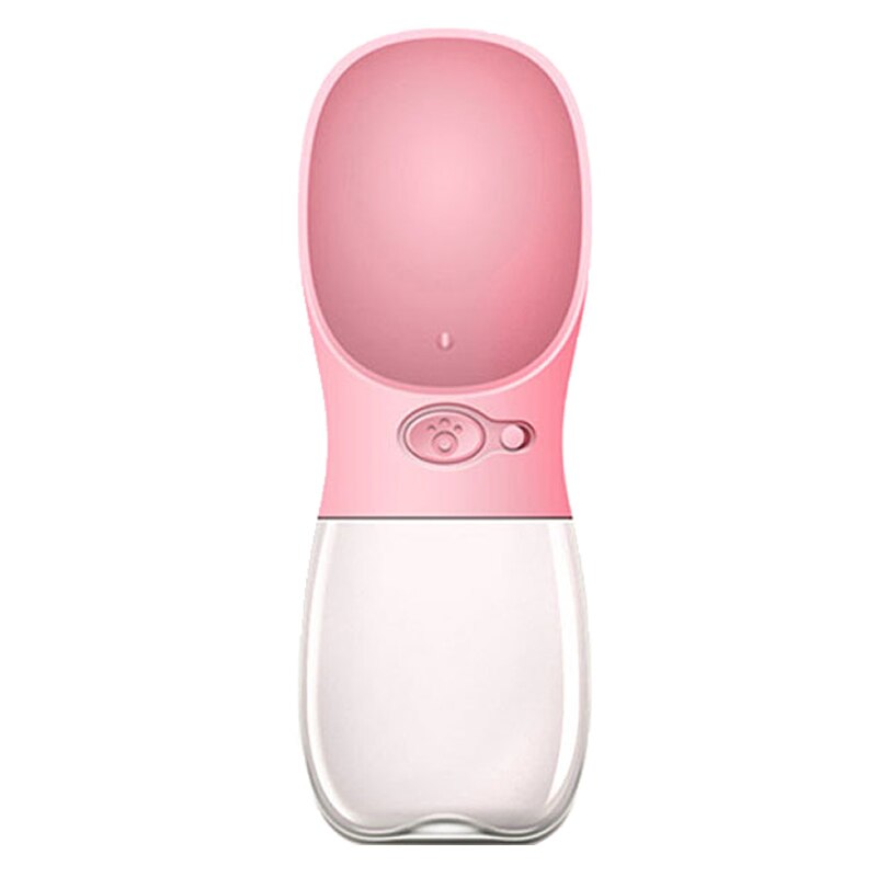 Sticla de apa portabila pentru animale de companie, Pentru calatorii, 350 ml, ABS​​​​​​​, 8 x 7.5 x 22 cm, Roz