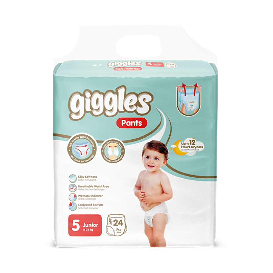 Scutece-chilotel Giggles Pants, marimea 5 Junior, 24 buc, 11-25 kg