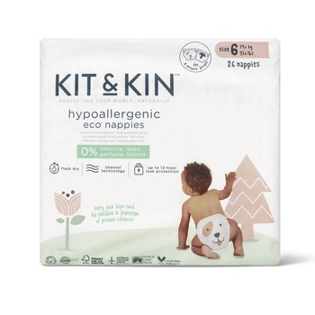 Scutece Hipoalergenice Eco Kit&Kin, Marimea 6, 14 kg +, 26 buc Scutece Hipoalergenice Eco Kit&Kin, Marimea 6, 14 kg +, 26 buc