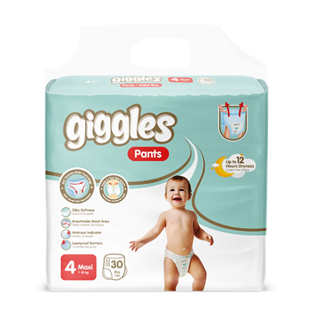 Scutece-chilotel Giggles Pants, marimea 4 Maxi, 30 buc, 7-18 kg