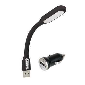 Lampa de citit flexibila COB-LED, cu adaptor priza USB 12/24V, negru Lampa de citit flexibila COB-LED, cu adaptor priza USB 12/24V, negru