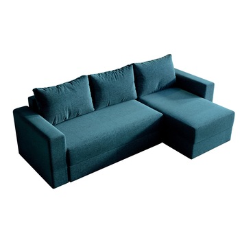 Coltar Alfa, extensibil, cu lada depozitare, stofa, 250 x 140 cm, turcoaz / como88 Coltar Alfa, extensibil, cu lada depozitare, stofa, 250 x 140 cm, turcoaz / como88