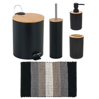 set accesorii baie luxury bamboo format din perie wc dispenser sapun lichid pahar suport periute covoras microfibra ml cos gunoi negru-bambus imagen 17_0_
0