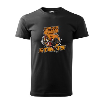 Tricou negru barbati, idee de cadou, pentru motociclisti enduro, I do my Own Enduro Stunts, marime XL