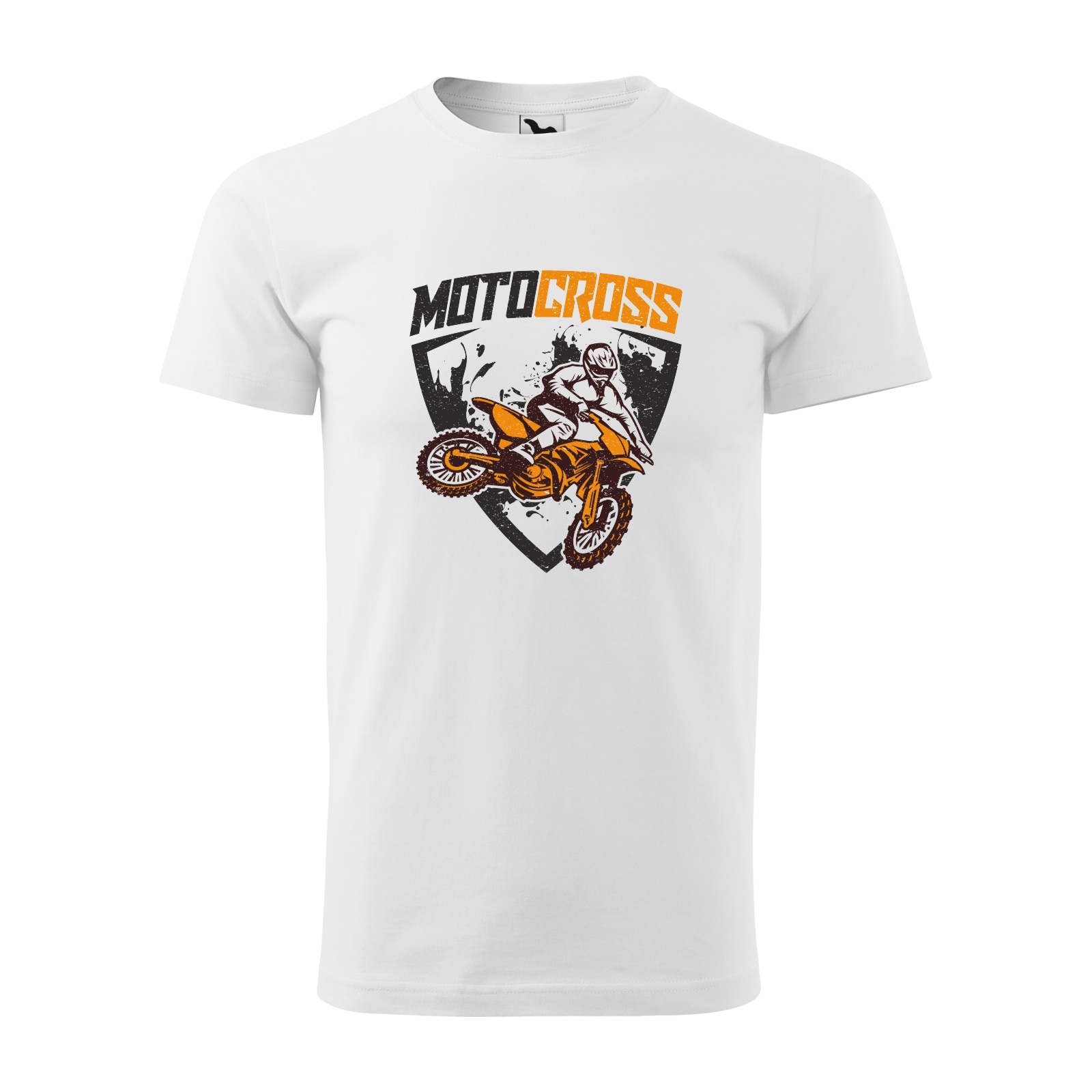 Tricou alb barbati, idee de cadou, pentru motociclisti enduro, Motocross Shield, marime 2XL