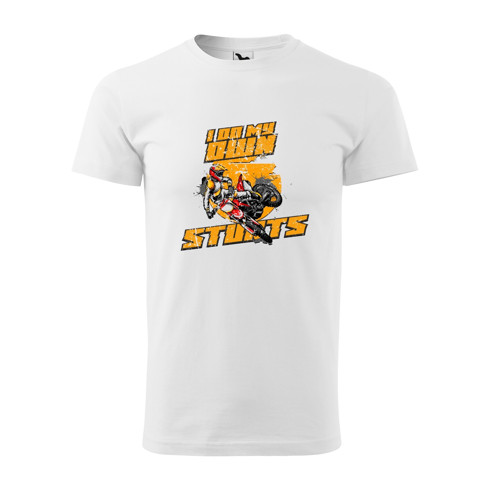 Tricou alb barbati, idee de cadou, pentru motociclisti enduro, I do my Own Enduro Stunts, marime L