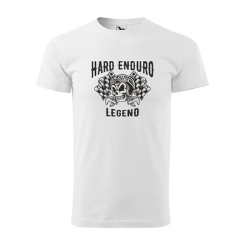 Tricou alb barbati, idee de cadou, pentru motociclisti enduro, Hard Enduro Legend Skull, marime XS