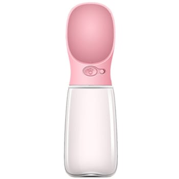 Sticla de apa portabila pentru animale de companie, Pentru calatorii, 550 ml, ABS, 8 x 7.5 x 28 cm, Roz Sticla de apa portabila pentru animale de companie, Pentru calatorii, 550 ml, ABS, 8 x 7.5 x 28 cm, Roz