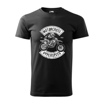 Tricou negru barbati, idee de cadou, pentru motociclisti enduro, Motocross Hyperspeed, marime XL