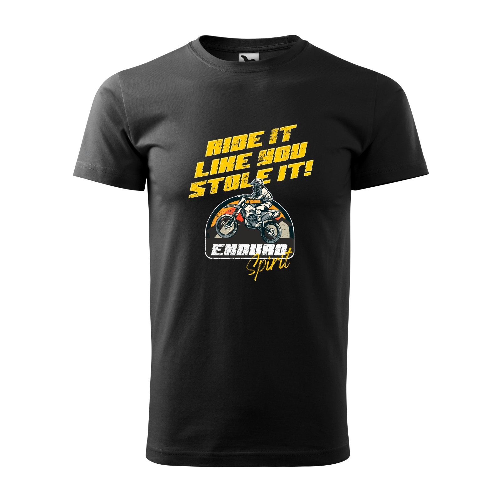 Tricou negru barbati, idee de cadou, pentru motociclisti enduro, Ride It Like you Stole It, marime XL