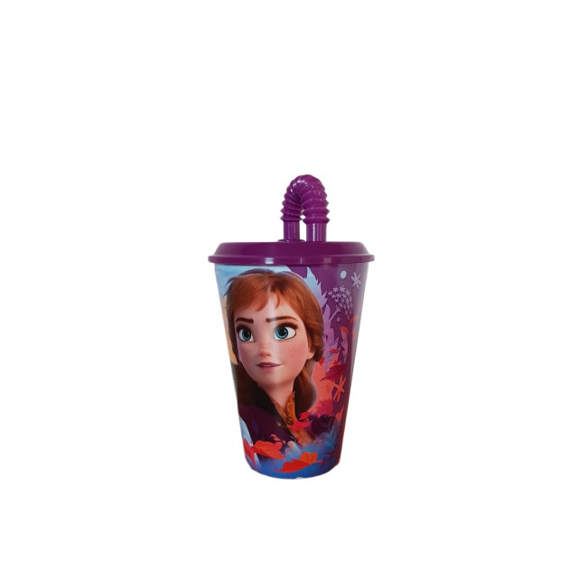 Pahar pentru copii cu capac si pai realizat din plastic – 430 ml, Frozen