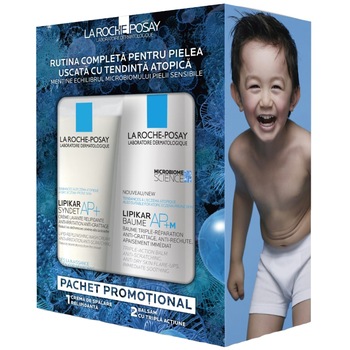 Pachet Promo Lipikar Balsam reparator cu tripla actiune APM+, 400 ml + Lipikar Syndet Gel crema de curatare, 200 ml Pachet Promo Lipikar Balsam reparator cu tripla actiune APM+, 400 ml + Lipikar Syndet Gel crema de curatare, 200 ml